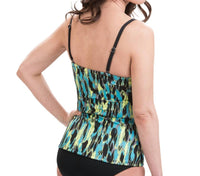 Dolfin - Printed Chlorine Resistant Tie Front Tankini Top