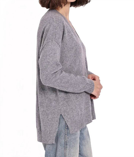 Minnie Rose - Cashmere Long and Lean V Sweater