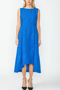 IC Collection Fit Flare Tank Dress in royal blue - women's dress - detail view