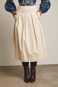 Forte - Pleated A-line Midi Skirt