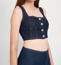 En Saison - Landes Denim Bustier Crop Top