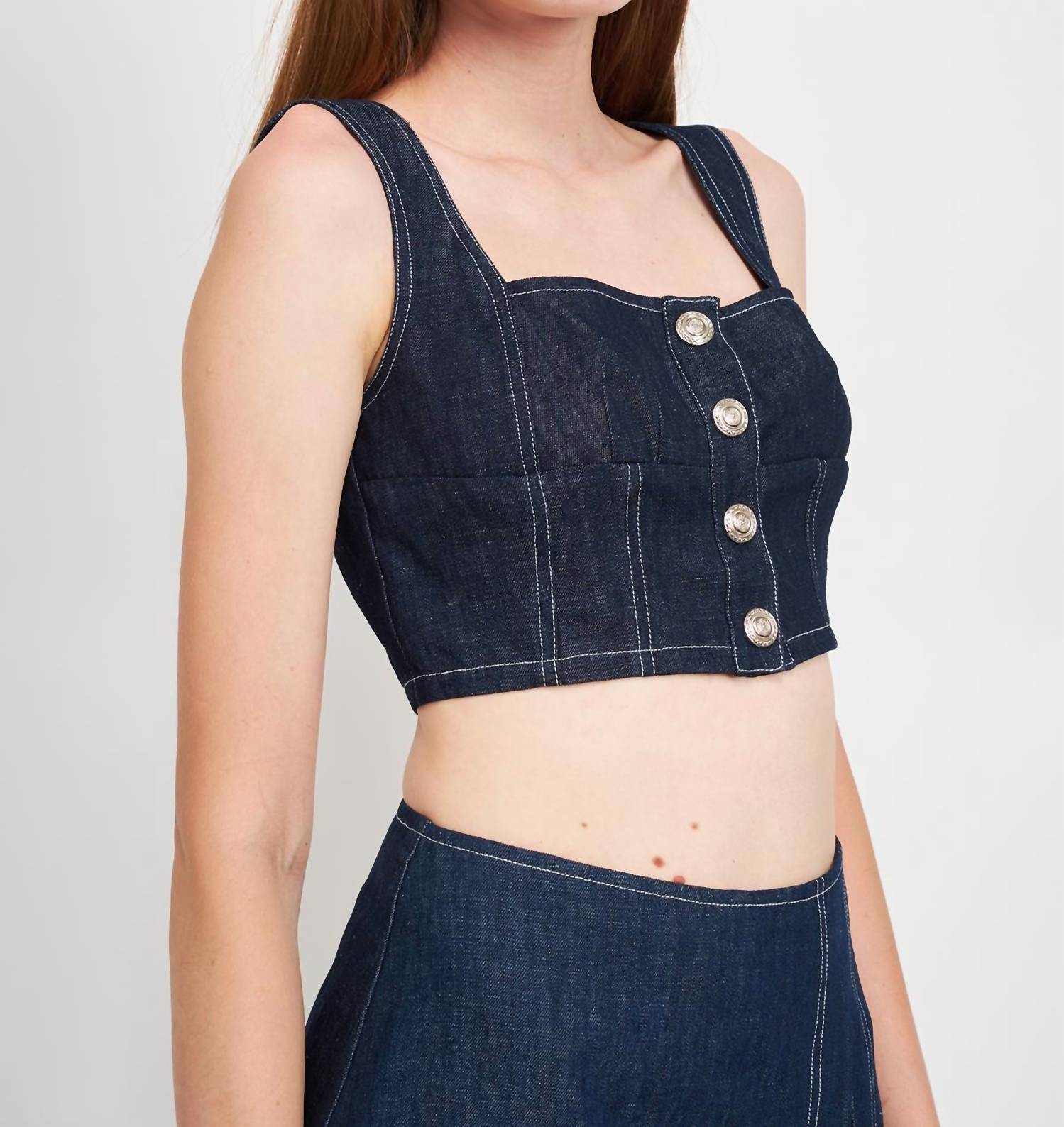 En Saison - Landes Denim Bustier Crop Top