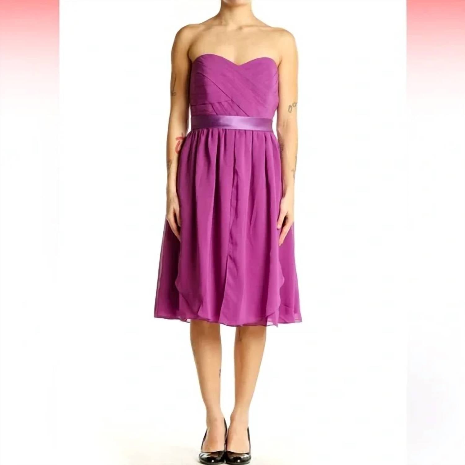 Cocomelody - Strapless Chiffon Party Dress