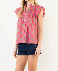 Thml - Flutter Sleeve Floral Top
