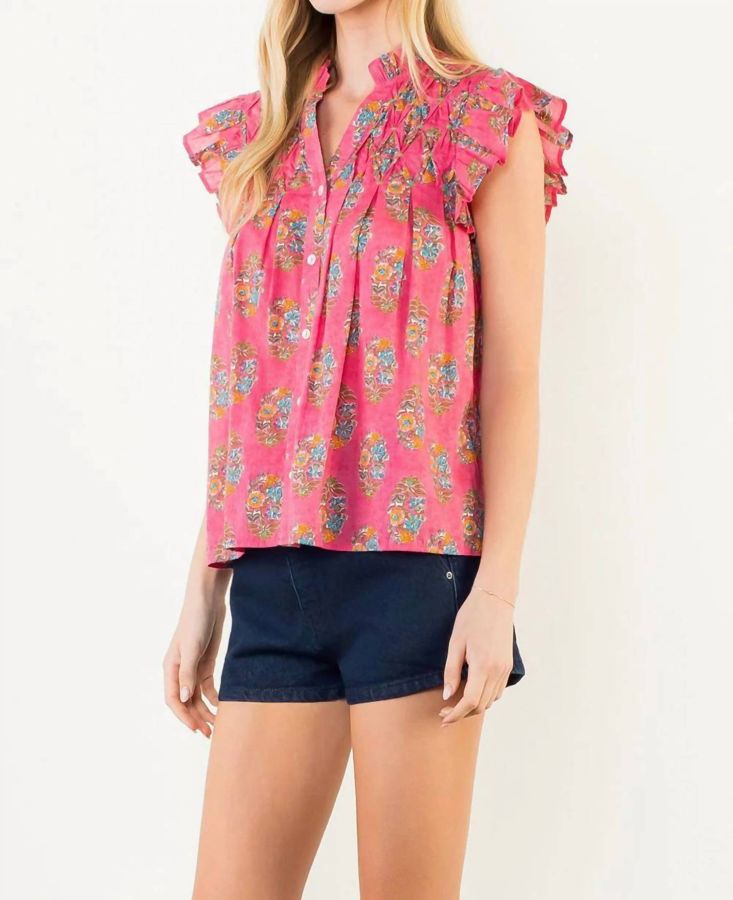Thml - Flutter Sleeve Floral Top