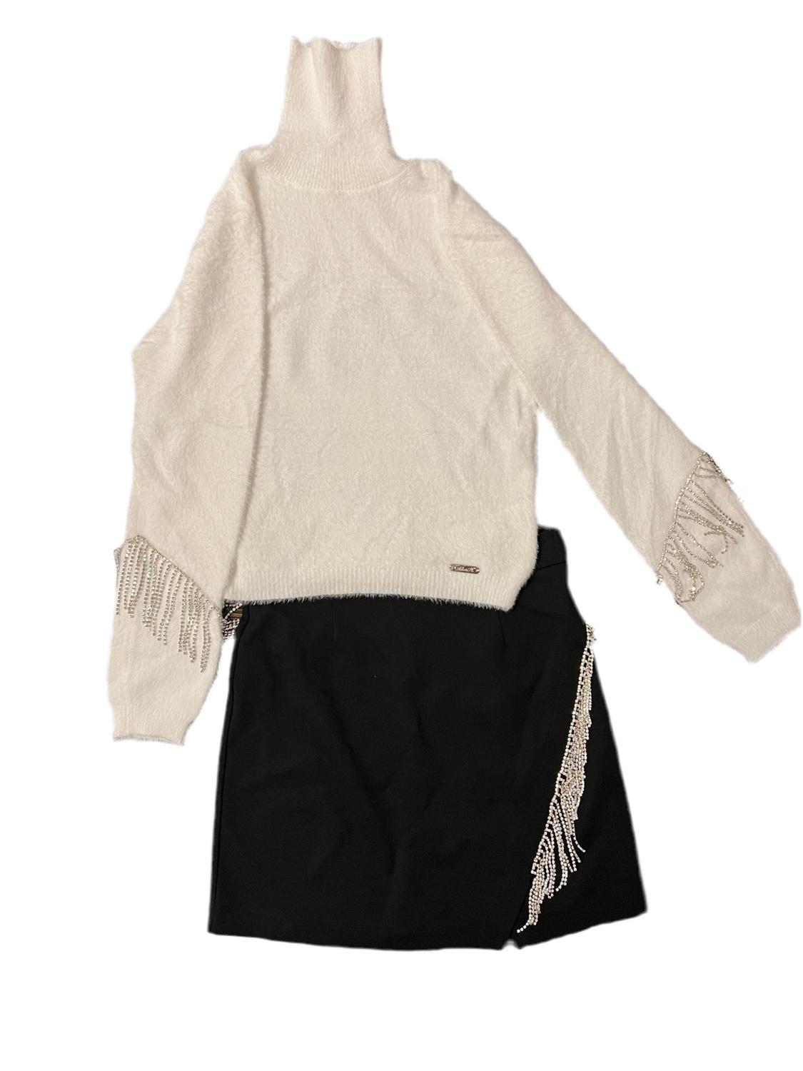 Alice Pi - Girl's Sweater Top And Mini Skirt Set