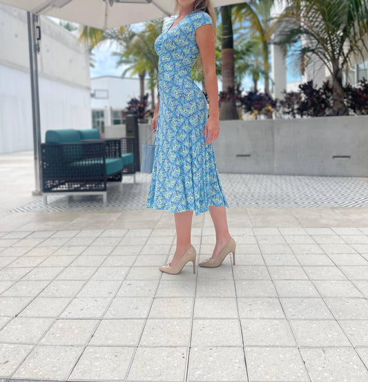 Hale Bob - V-Neck Shirred Midi Dress