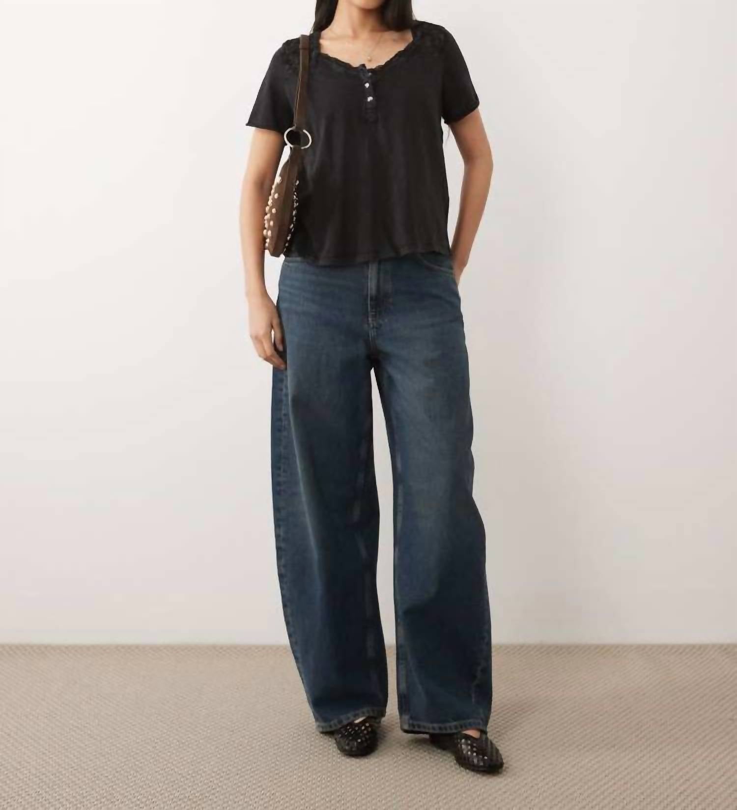 Free People - Heriloom Henley Button Up Tee