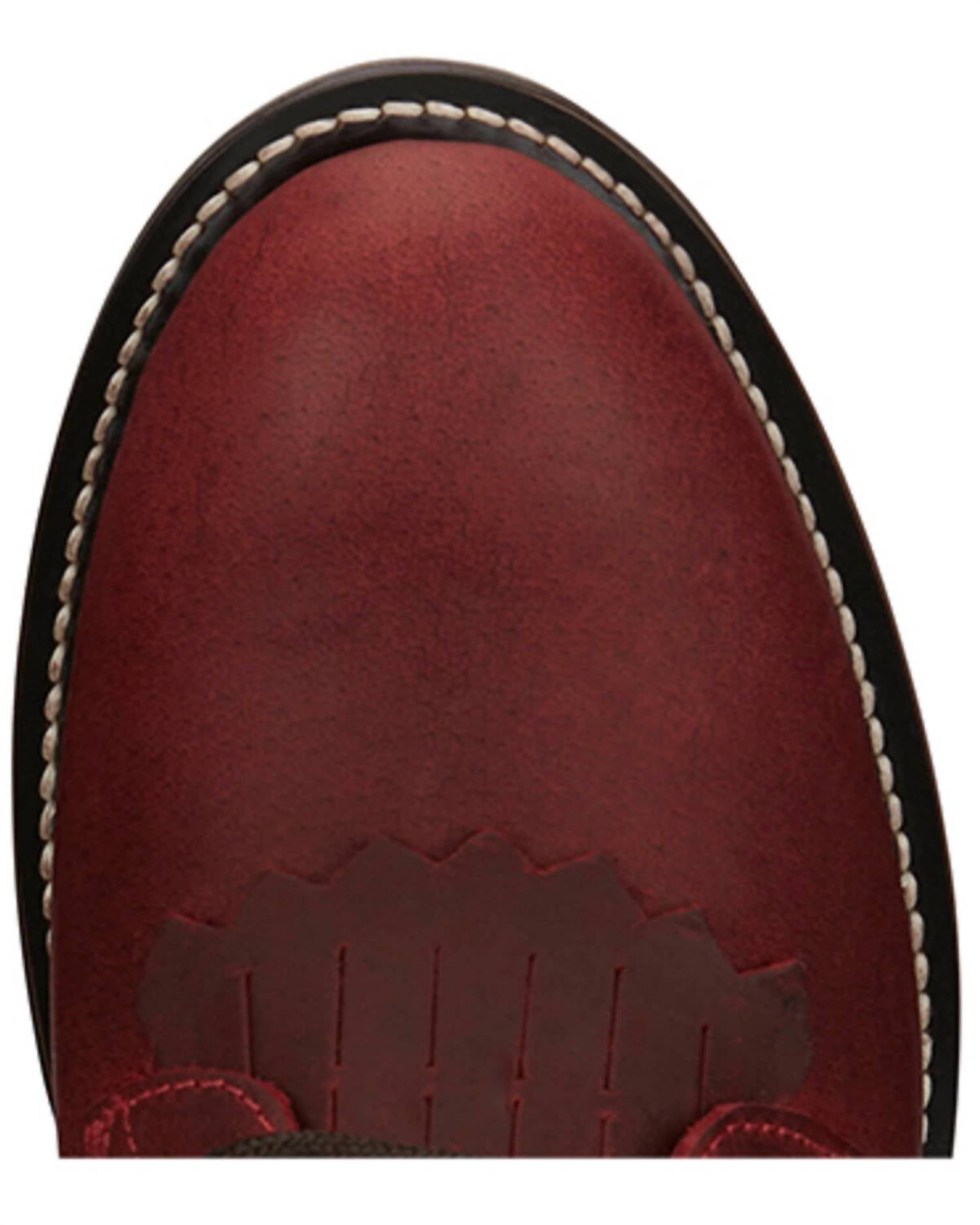 Justin Women's Lace Up Roper Boots in wine - women's shoe - view 4