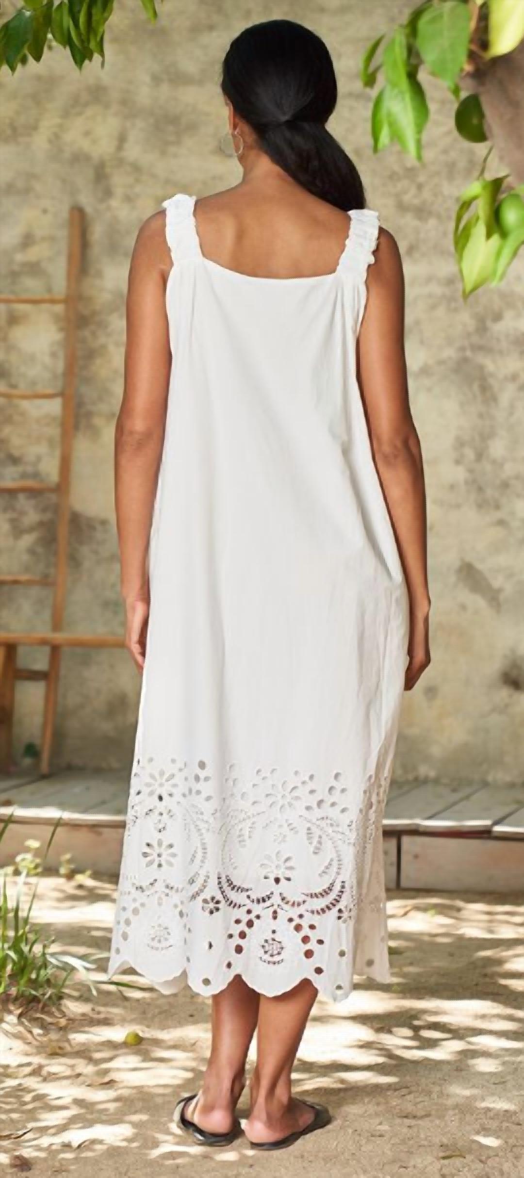 Paparazzi - Pearl Strap Eyelet Maxi Dress