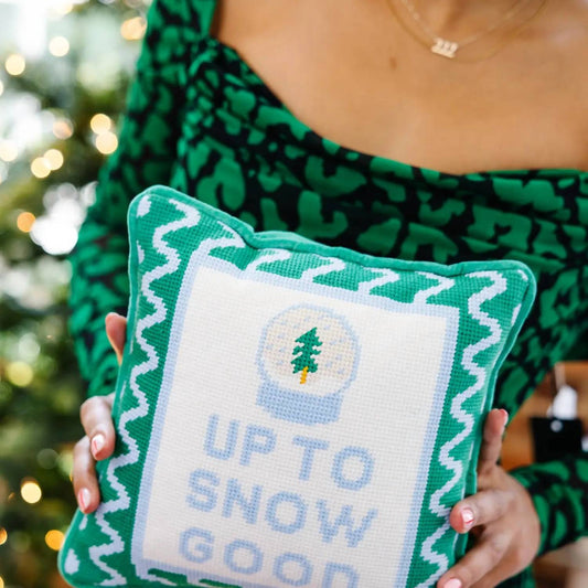Furbish Studio - Up To Snow Good Needlepoint Pillow