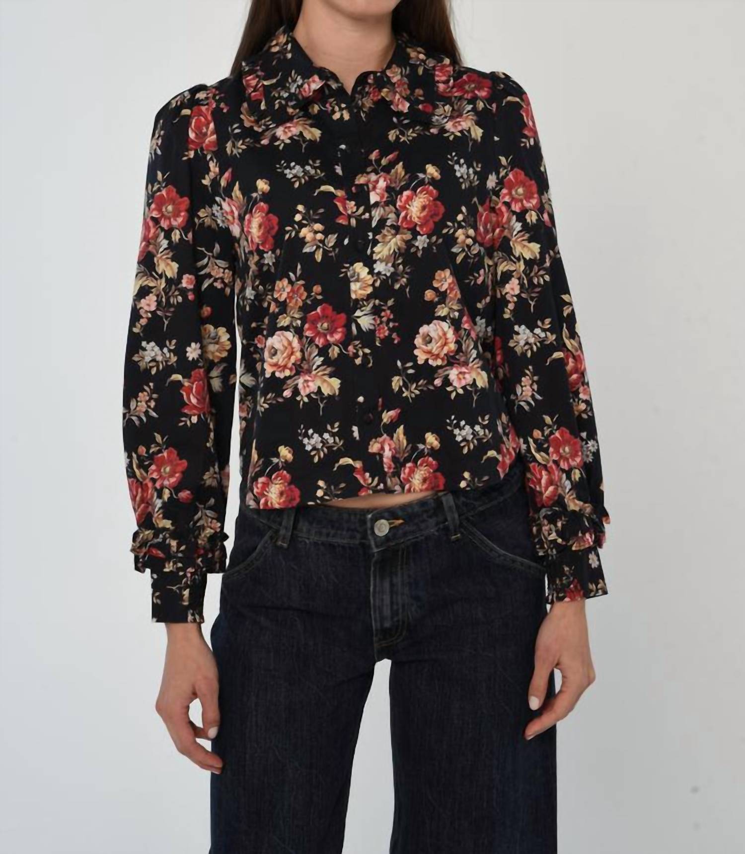 Love The Label - Pippa Button Front Long Sleeve Top