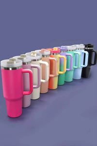 Wall To Wall - Tumbler Stainless Steel 40oz Solid Pink with Handle