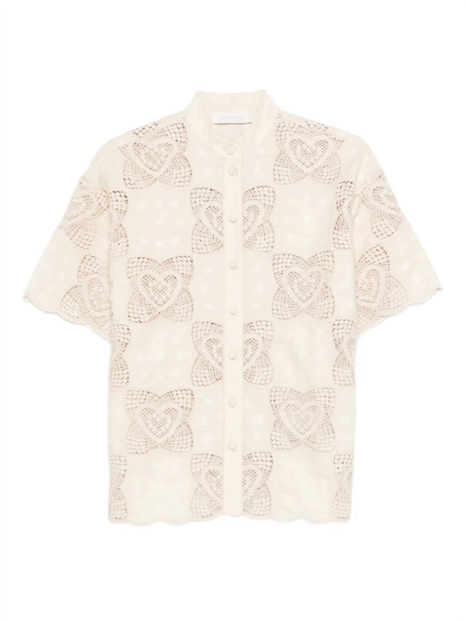 Zimmermann Wanderlust Shirt in cream ivory - women's shirt - view 4