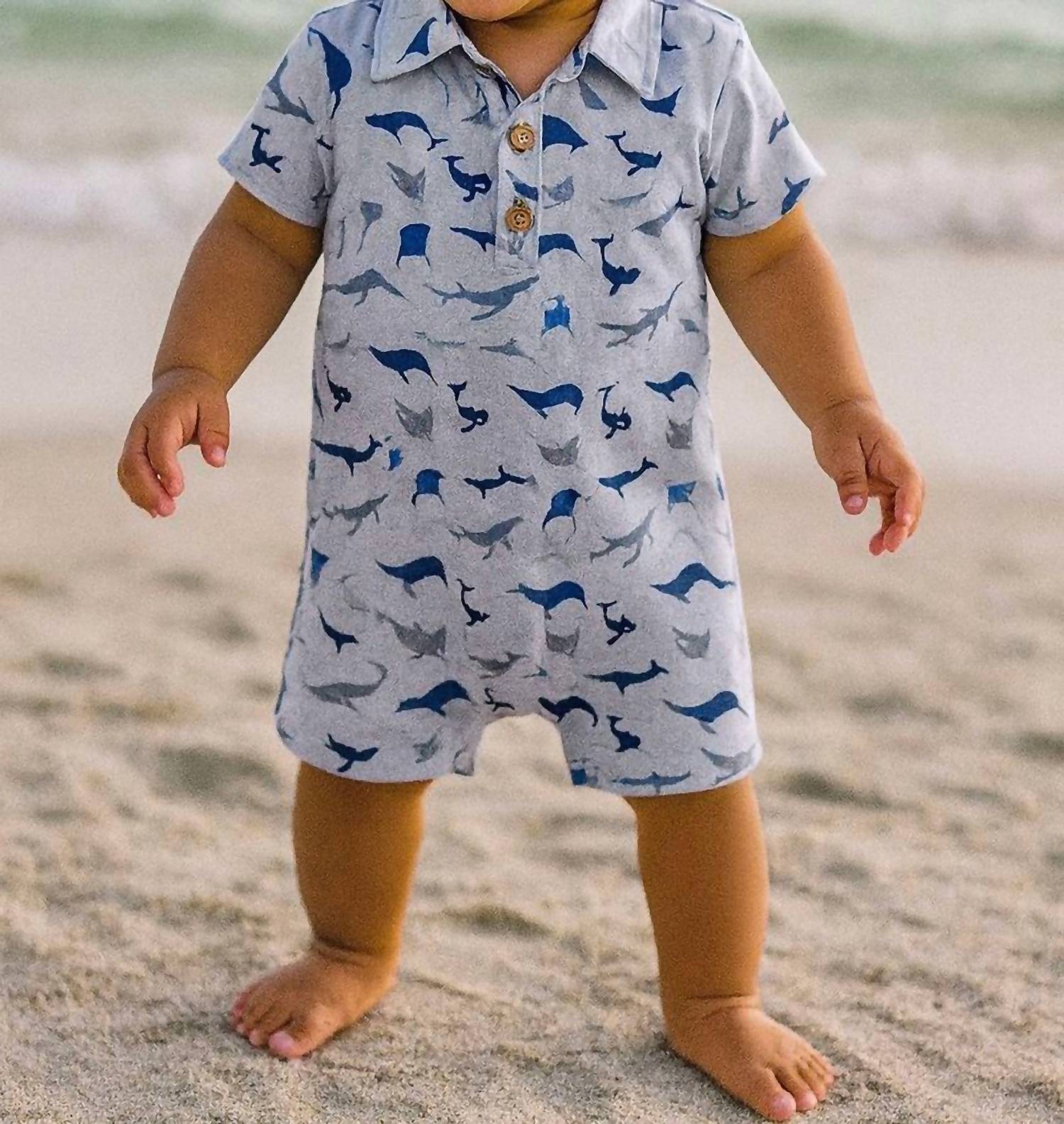 Me & Henry - Boys Molokai Printed Woven Romper