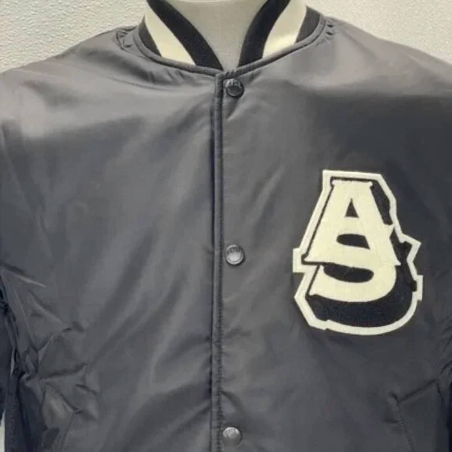 AlphaStyle Men's Barren Primary Full Snap Varsity Jacket in black - men's jacket - view 4