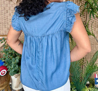 A & She - Ruffle Cap Sleeve Top