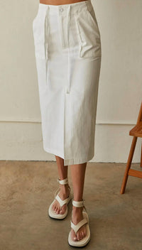 Crescent - Twill Midi Willow Pockets Skirt