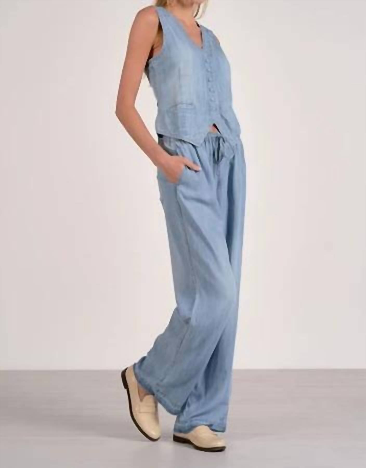 Elan - Denim Button Front Vest