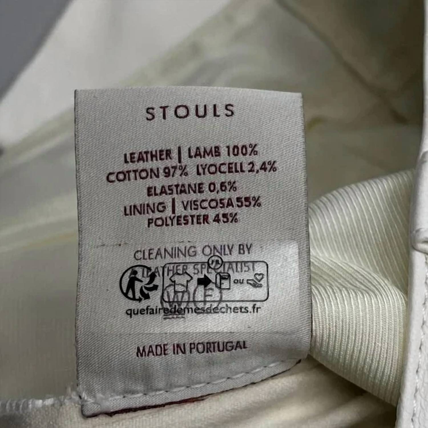 Stouls Women's Lilou High Rise Lamb Leather Wide Leg Pants in white - women's pants - view 8