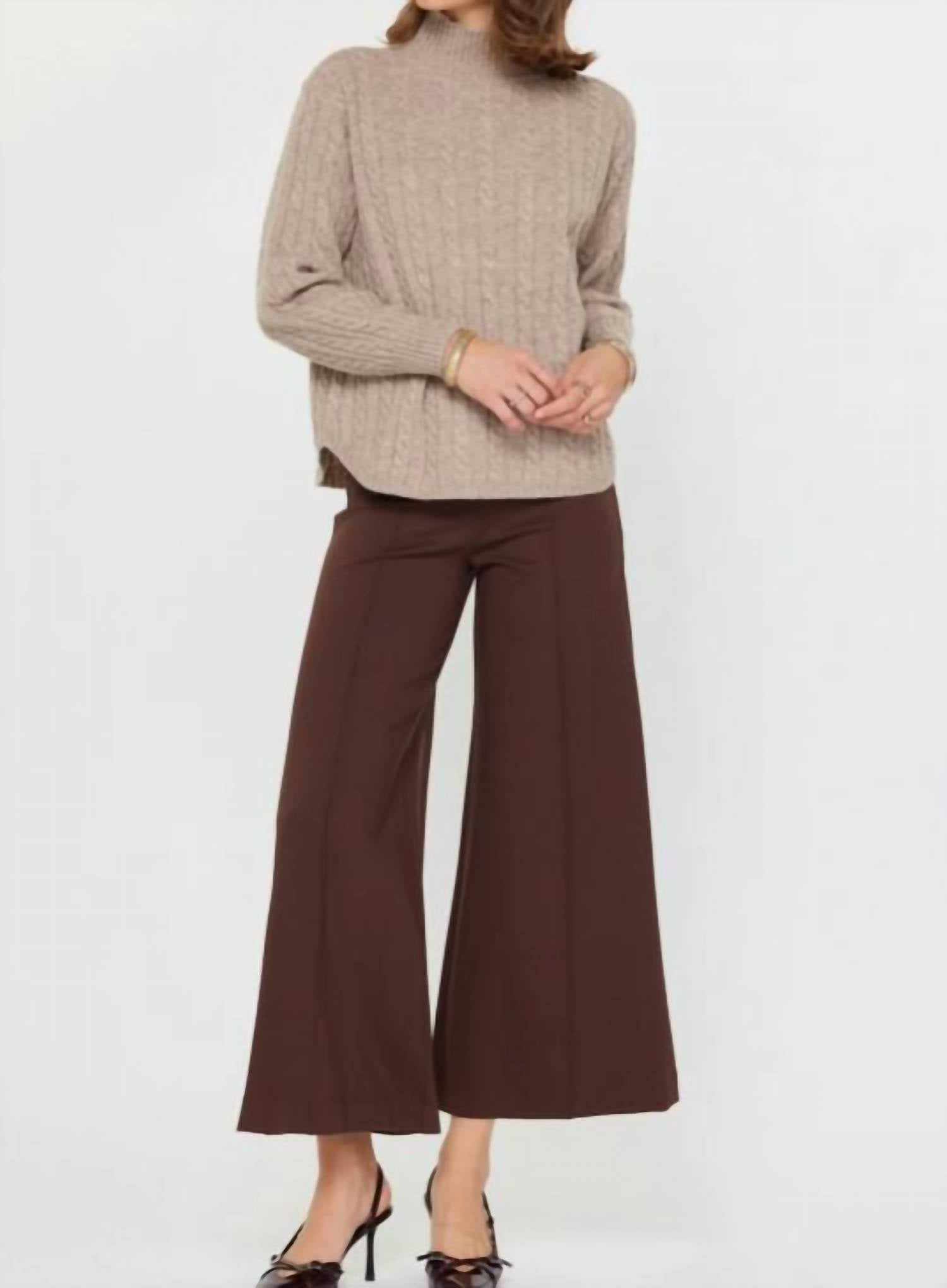 current air Mock Neck Sweater in beige - women's sweater - view 4