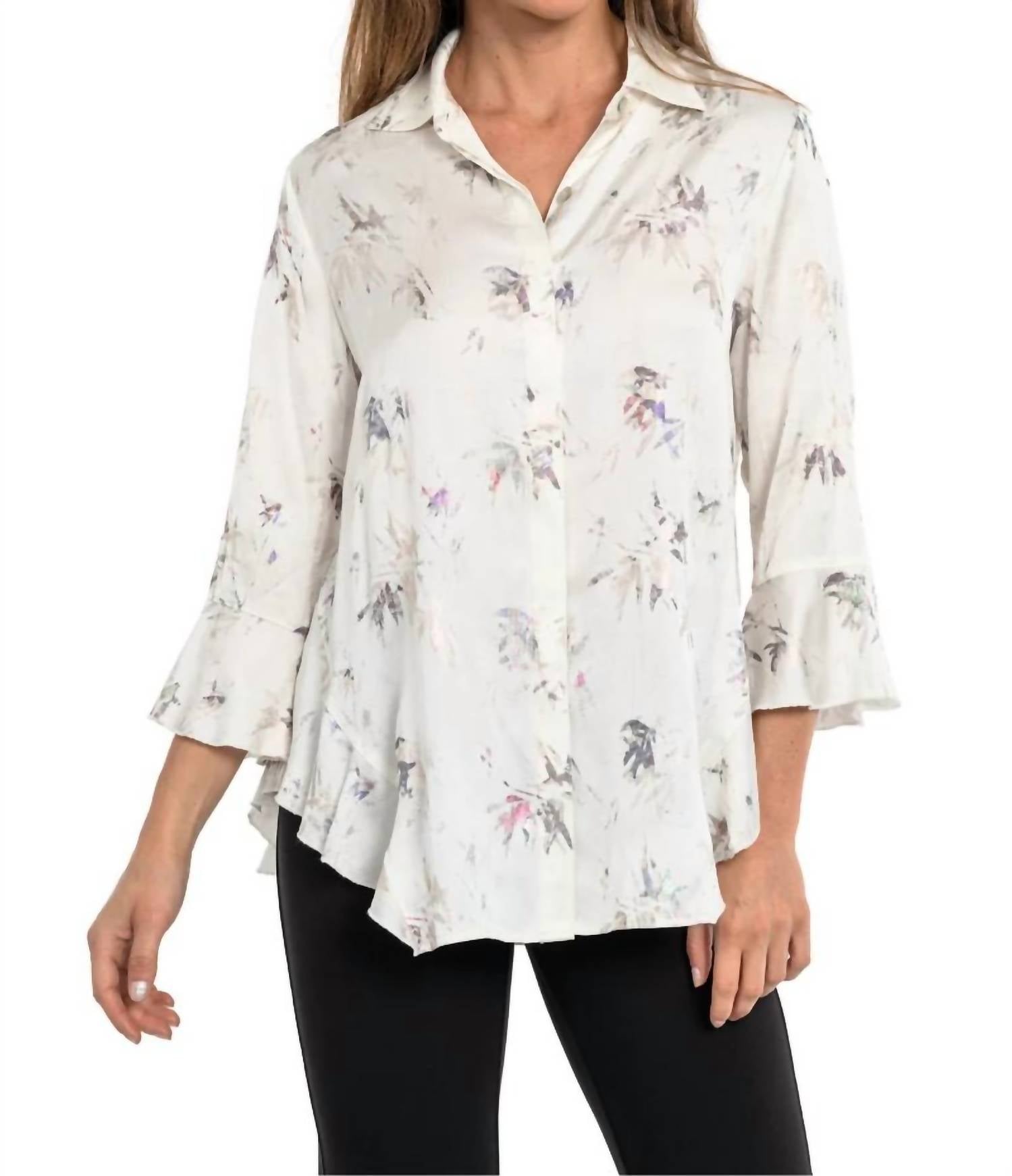 Lior - Happy Button Front Top