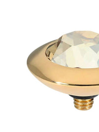 Qudo Women's Tondo Interchangeable Toppers in golden shadow - women's jewelry - detail view