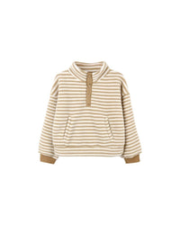 Rylee + Cru Snap Pullover & Relaxed Sweatpant Set in toffee stripe - item - detail view