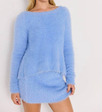 MINKPINK Elidi Knit Mini Skirt in light blue - women's skirt