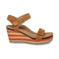 Aetrex Women's Sydney Espadrille Wedge in cognac - women's shoe