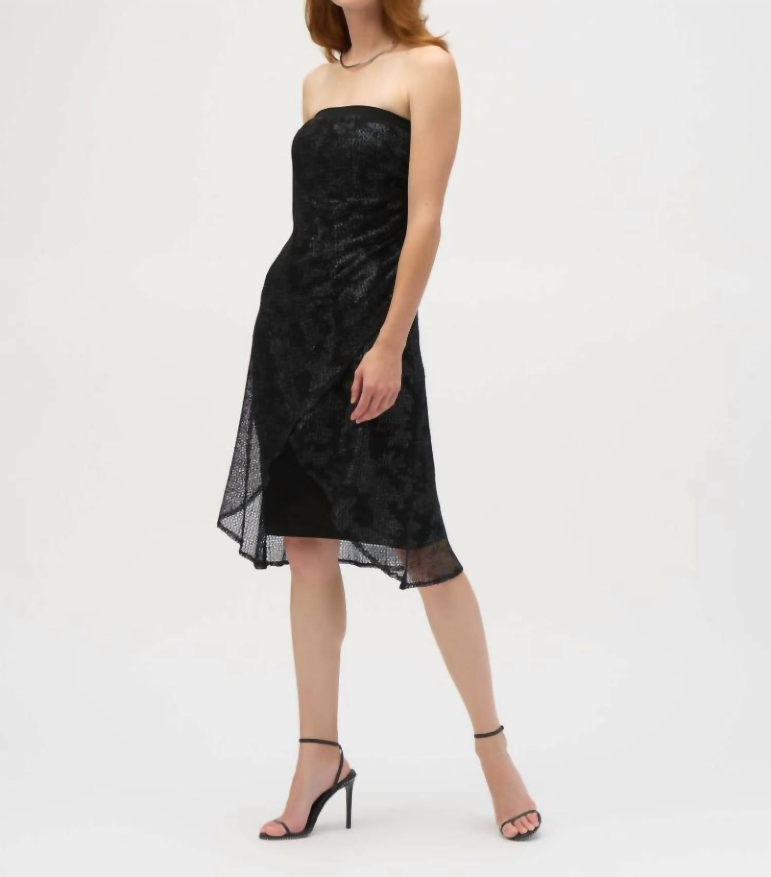 Joseph Ribkoff - Foiled Strapless Sheath Dress