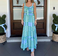Peach Love - Poppy Plaid Midi Dress