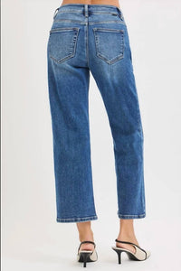 Risen - High Rise Cactus Desert Crop Straight Jeans