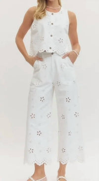 Entro - Eyelet Denim Pants