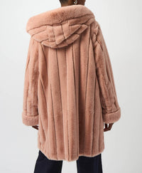Joseph Ribkoff - Hooded Reversible Faux Fur Coat