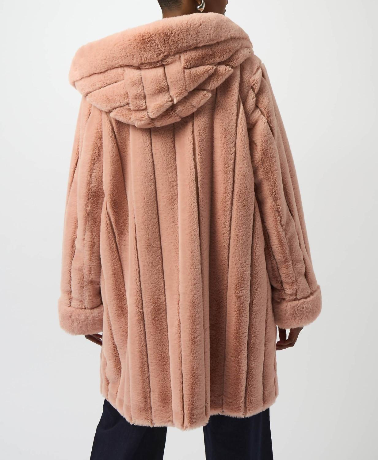 Joseph Ribkoff - Hooded Reversible Faux Fur Coat