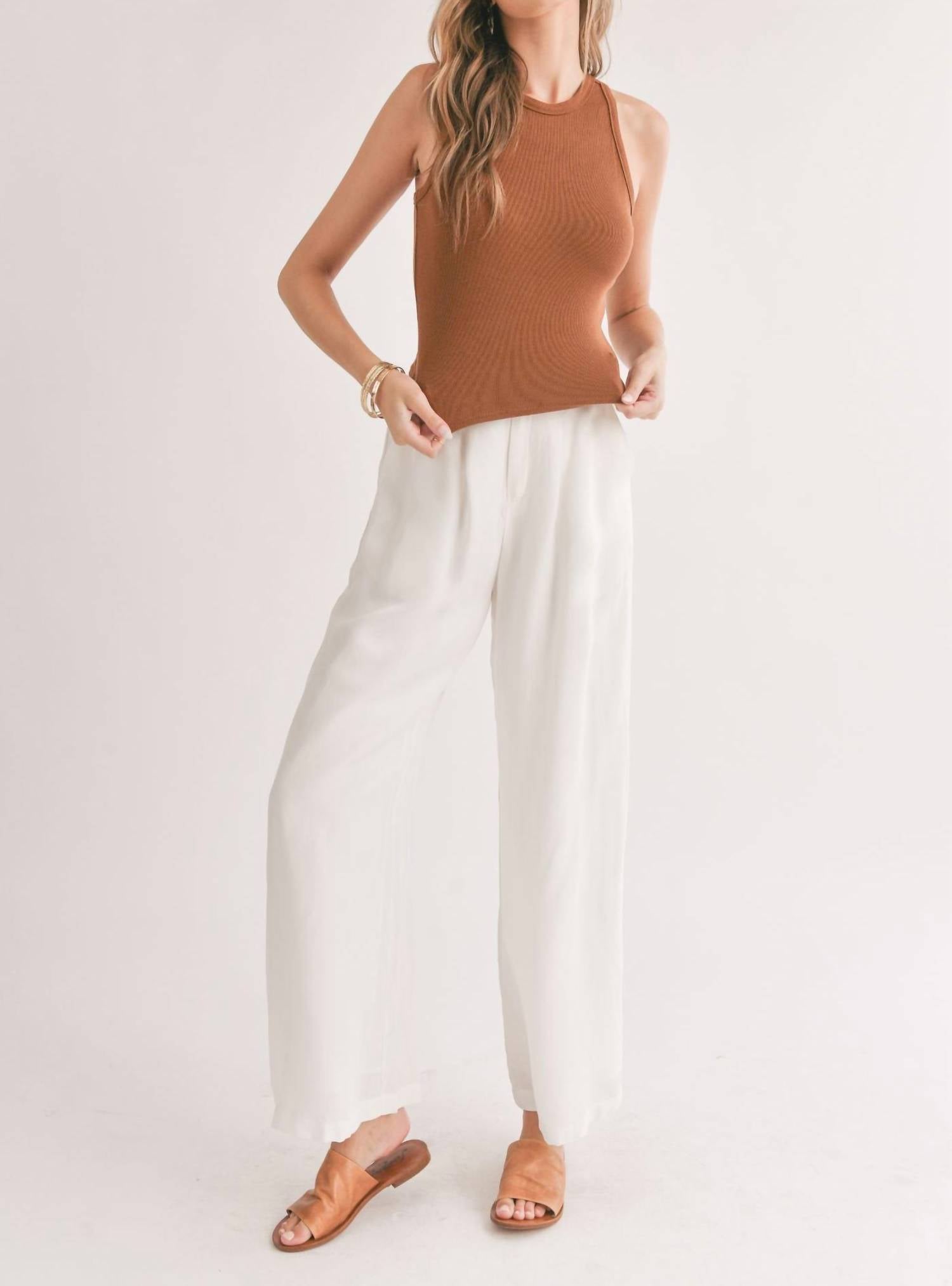 Sadie & Sage - Marshmallow Racerback Crop Tank