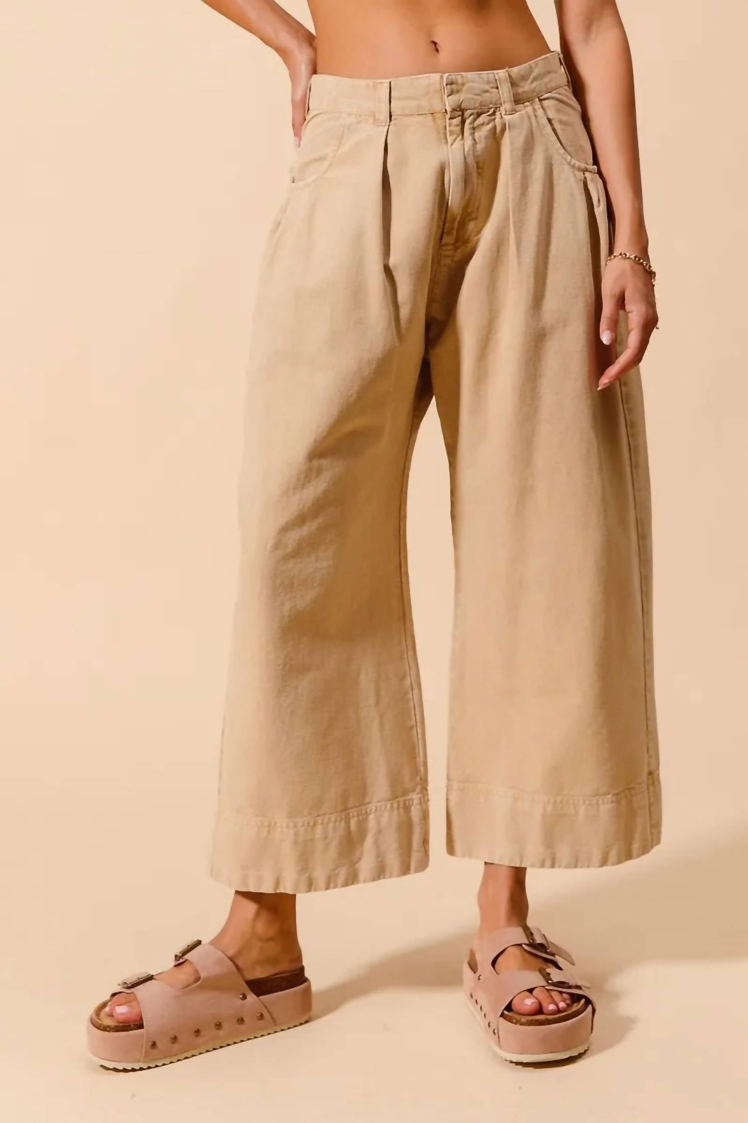 So Me - Mid Rise Wide Leg Chino Pants With Pockets