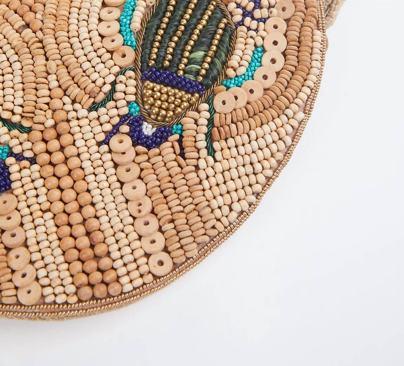 SCARA RAFFIA BEADED WRISTLET