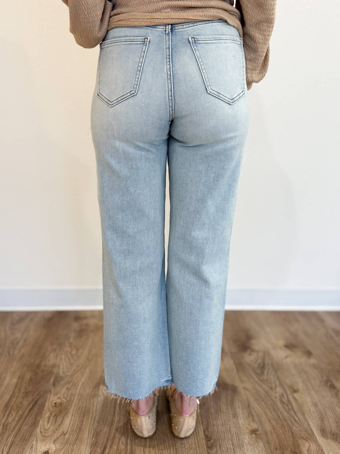 DAZE Distressed High Rise Ankle Jeans in clementine - women's jeans - detail view