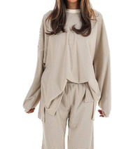 Things Between - Well Defined Stripe Fleece Oversized Top
