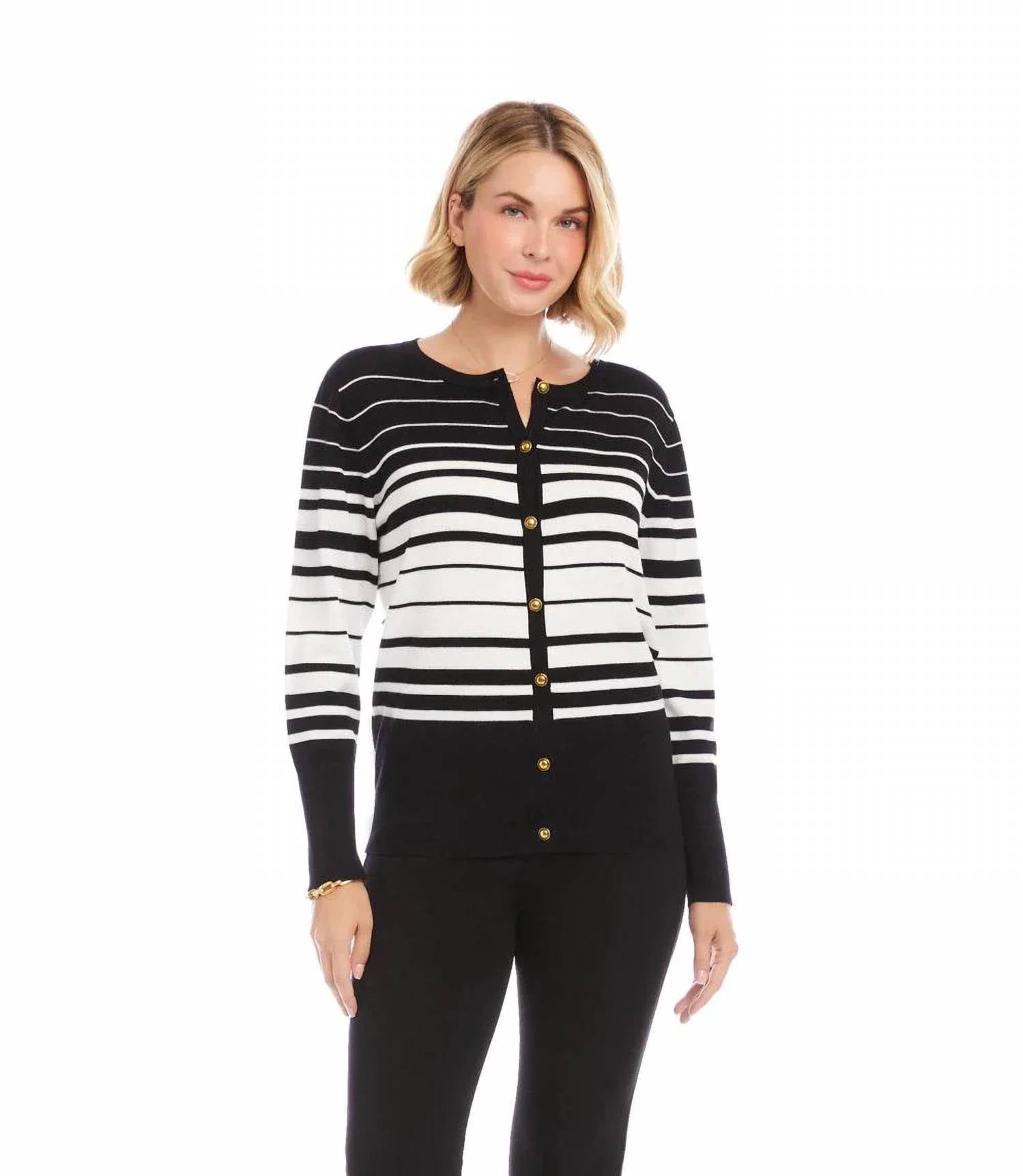 Karen Kane - Sutton Stripe Cardigan Sweater