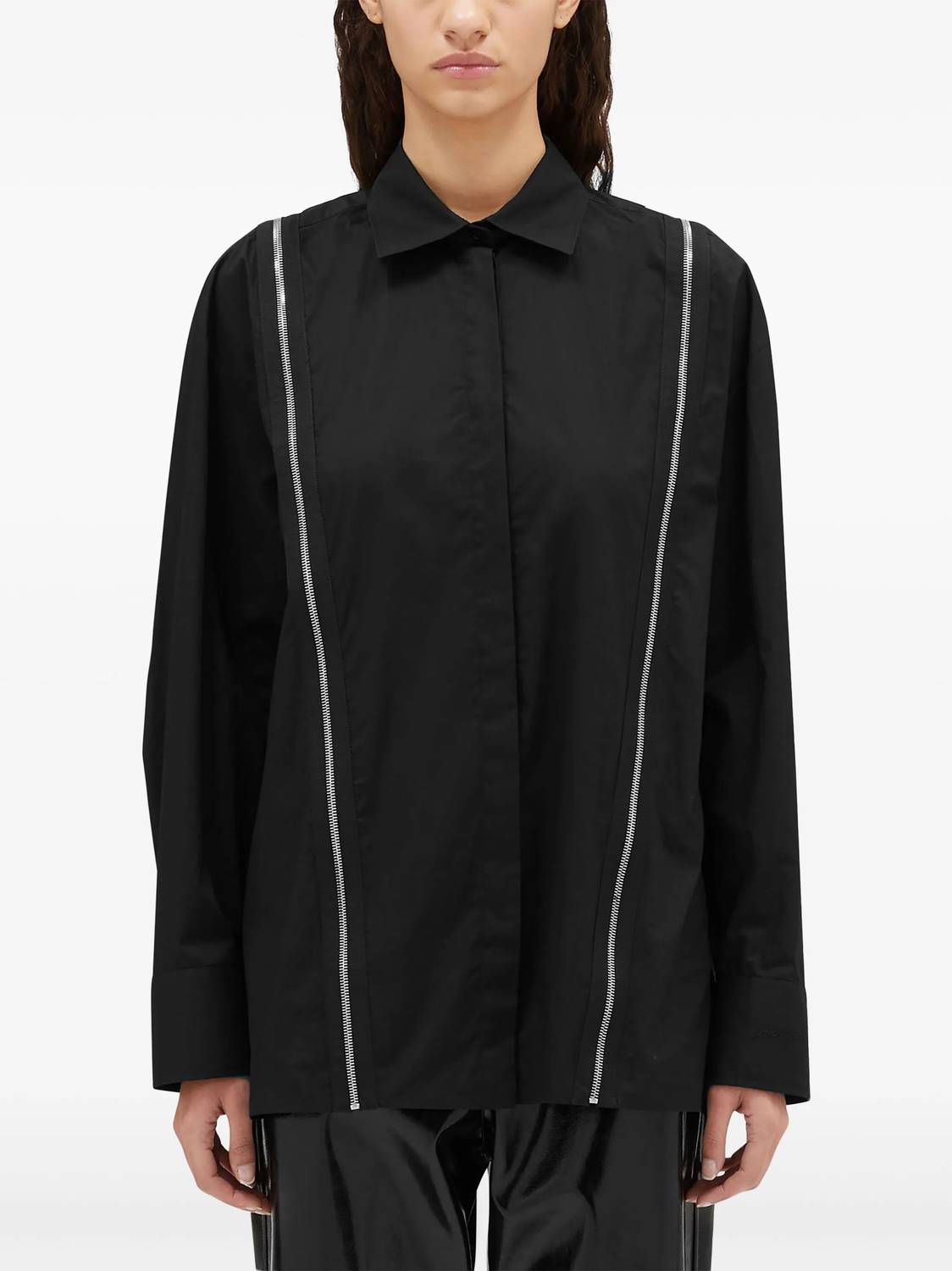 Msgm - Collar Blouse With Zipper Details