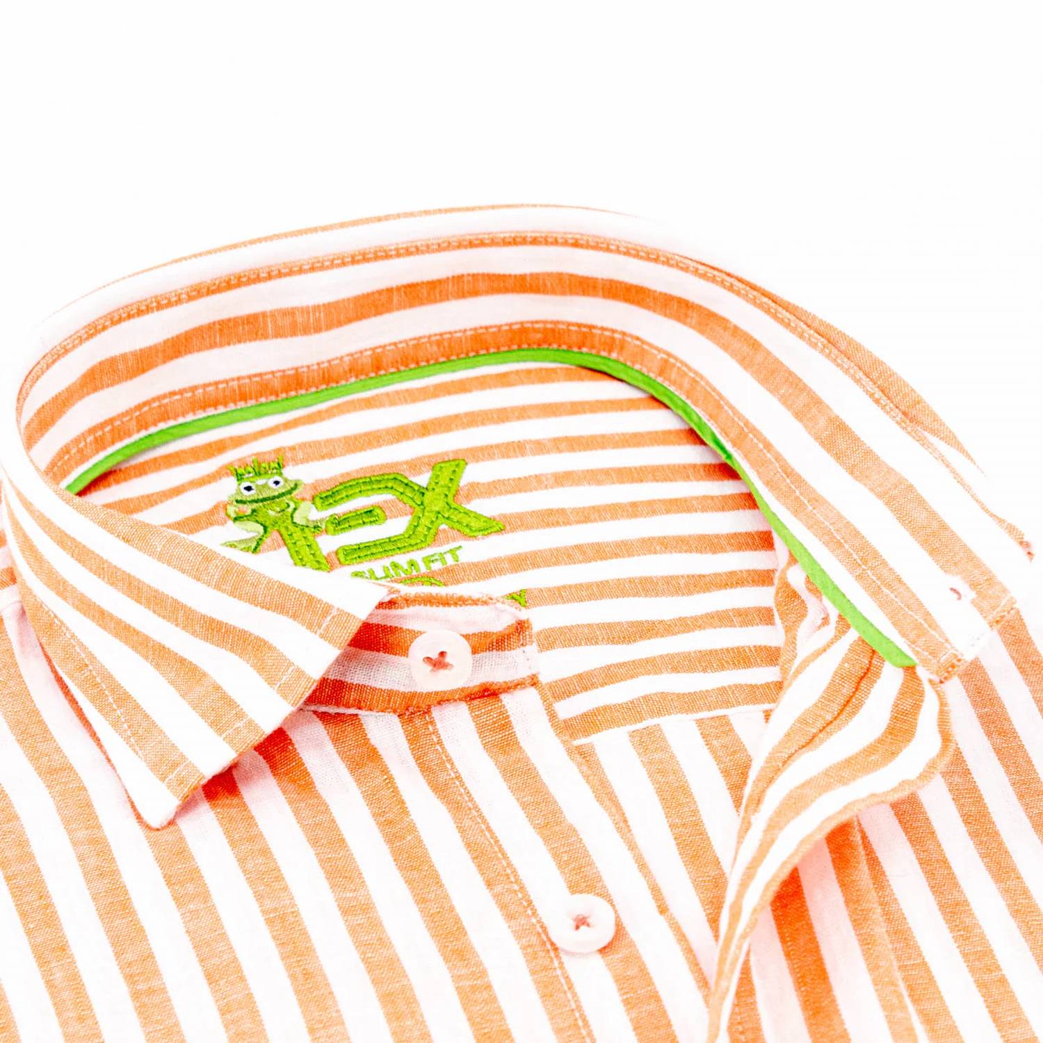 Eight X - Men's Stanford Stripe Frog Linen Shirt