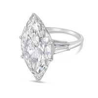 Diana M Jewels - Marquise Lab-grown Diamond Ring With 6.00 Ct Center And 0.70 Ct Baguette Side Stones