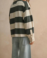 Miou Muse - Long Sleeve Wide Panel Knitted Shirt