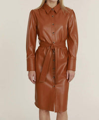 Dolce Cabo - Vegan Leather Mid Length Dress