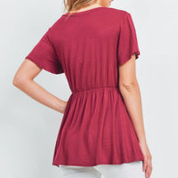 Perfect Peach - Flutter Sleeve Empire Top