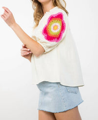 Thml - Brandi Crochet Sleeve Top
