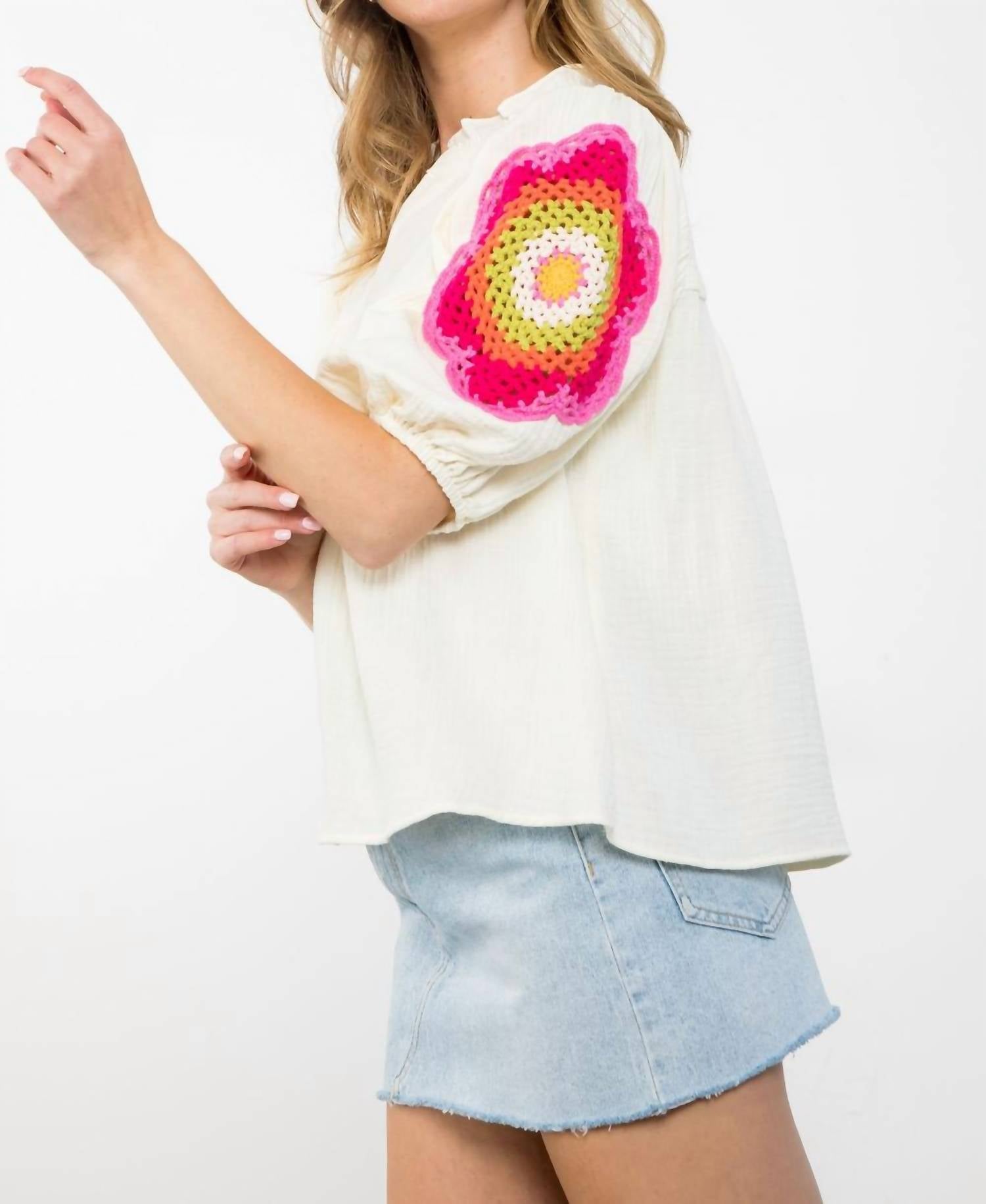 Thml - Brandi Crochet Sleeve Top